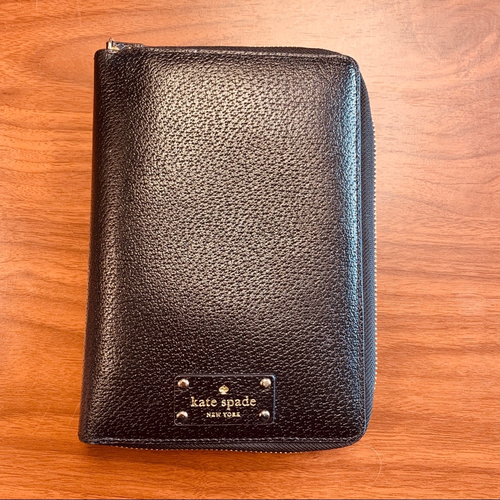 Kate Spade Black Wellesley Zip Planner Wallet